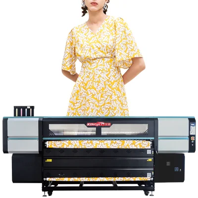 高性能 1800 ミリメートル/1900 ミリメートル自動 Kingjet デジタル印刷昇華紙ロール UV 繊維プリンター